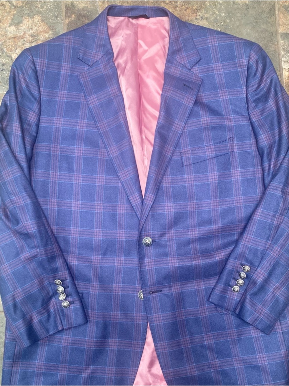 Custom Blue Plaid Blazer